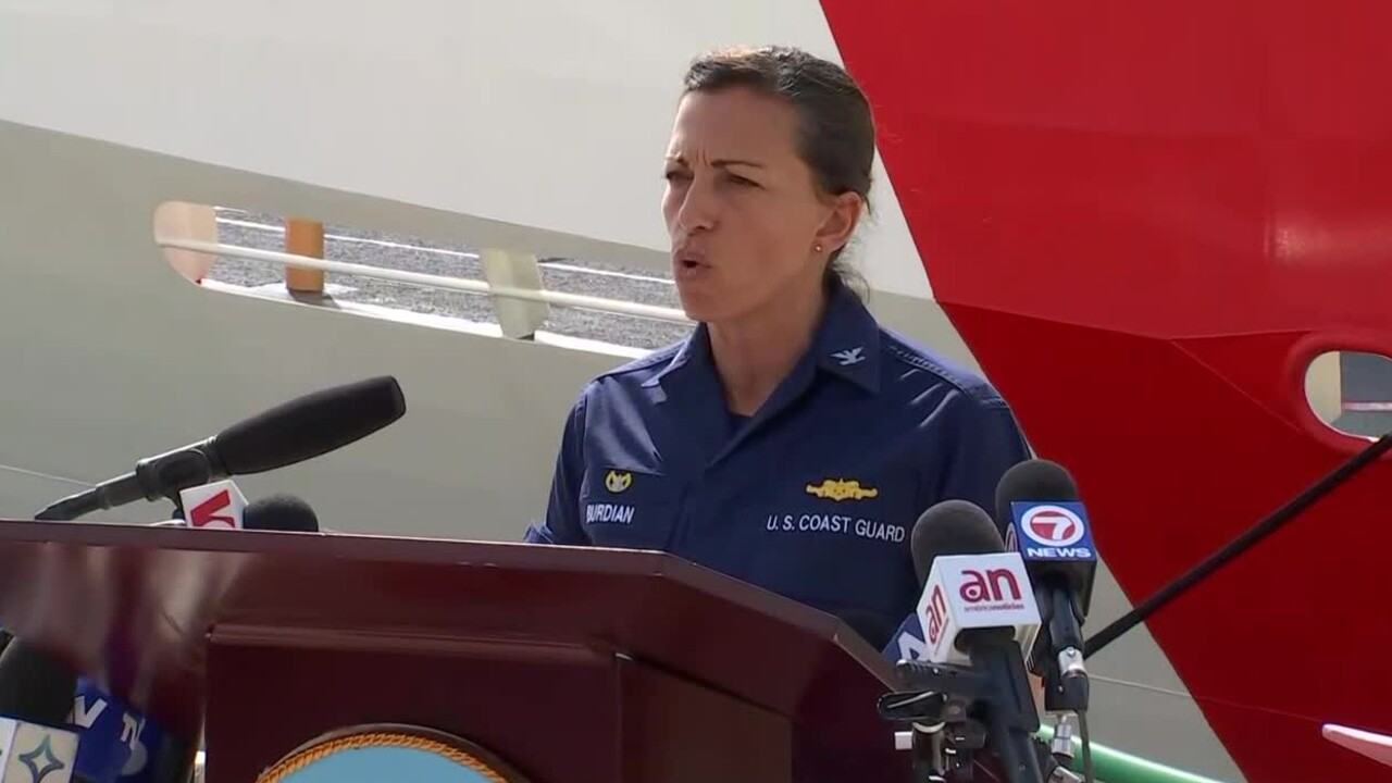 Capt. Jo-Ann Burdian with the U.S. Coast Guard Sector Miami speaks at a news conference on Jan. 27, 2022.jpg