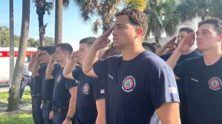Firefighters with Palm Beach County Fire Rescue's Urban Search and Rescue (USAR) team deployed to Florida's Panhandle on Oct. 8, 2026, as Hurricane Isaias moved toward the Gulf Coast.
