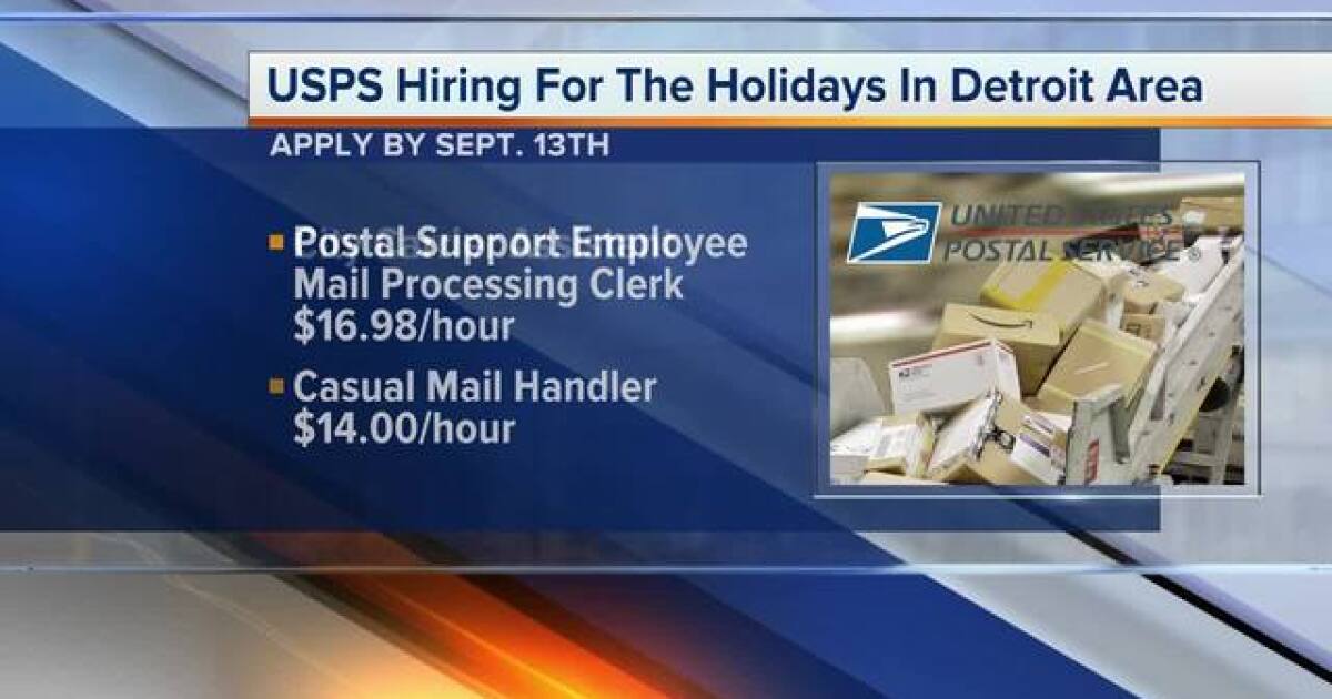 U S Postal Service Hiring For The Holidays In Metro Detroti