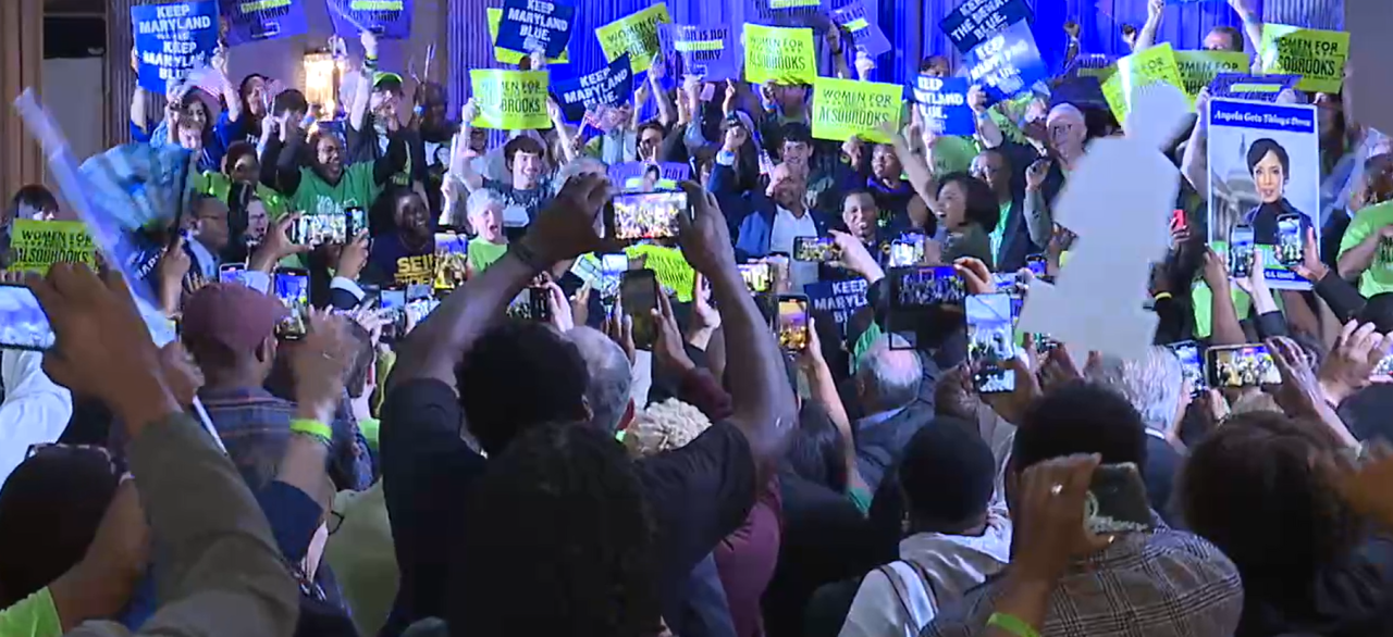 Crowd at Angela Alsobrooks victory party