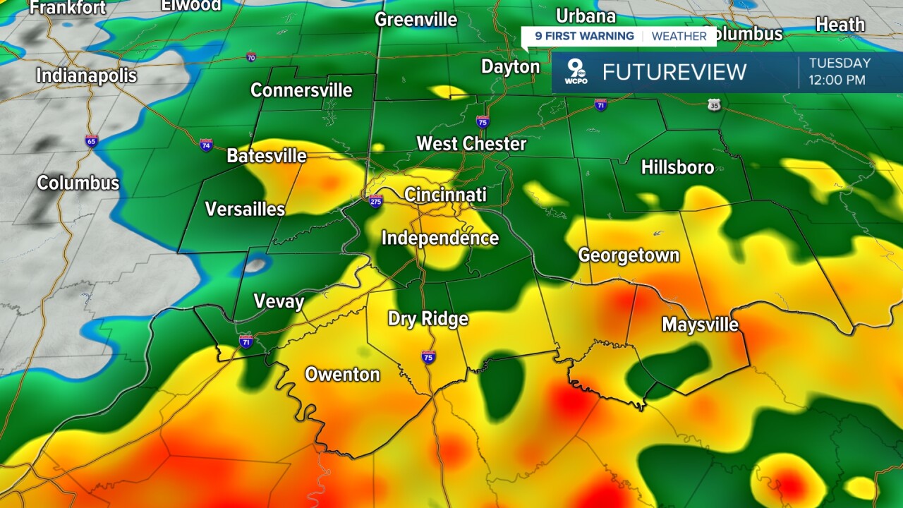 Soaking showers by midday