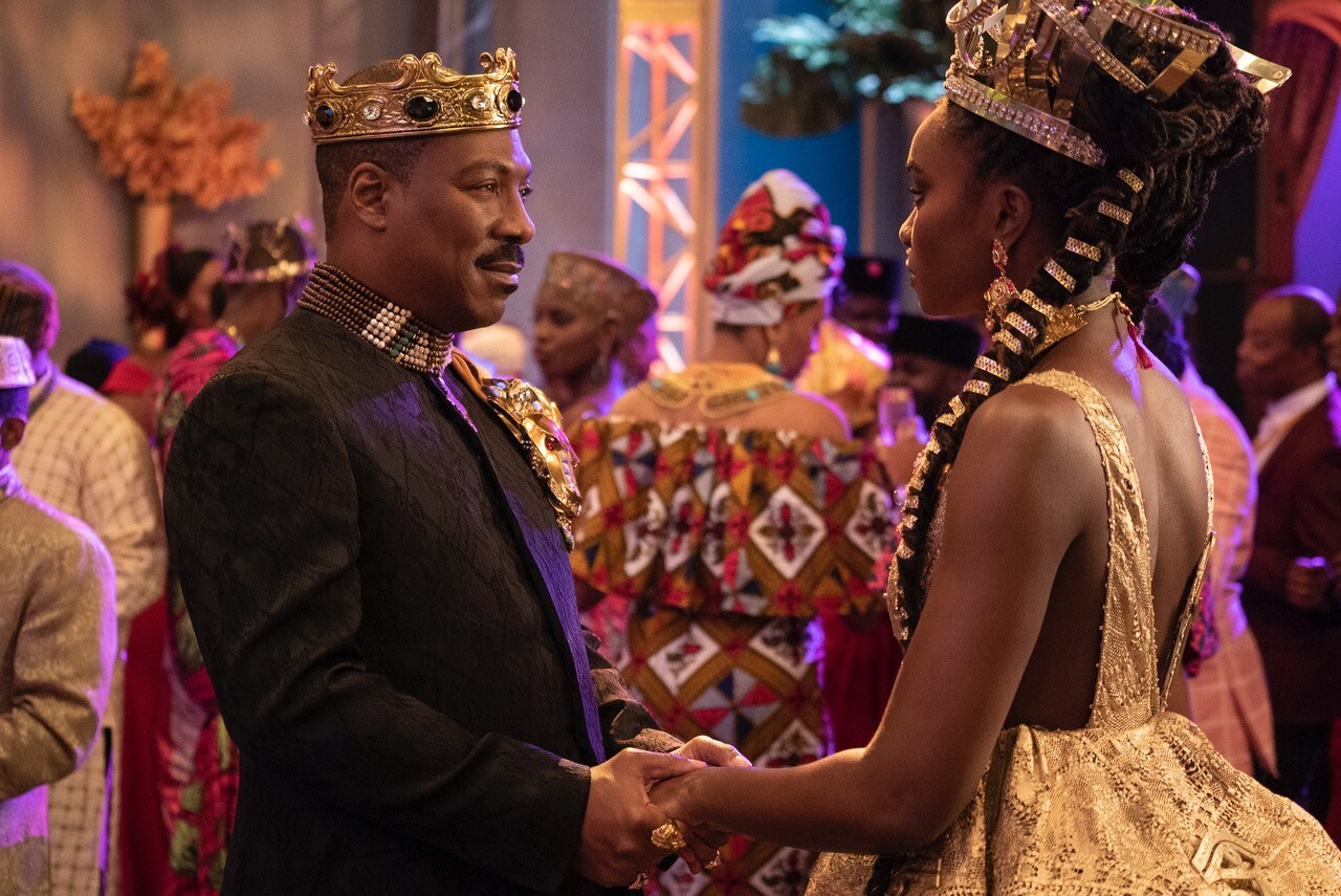 Eddie Murphy and Kiki Layne in scene from 'Coming 2 America'