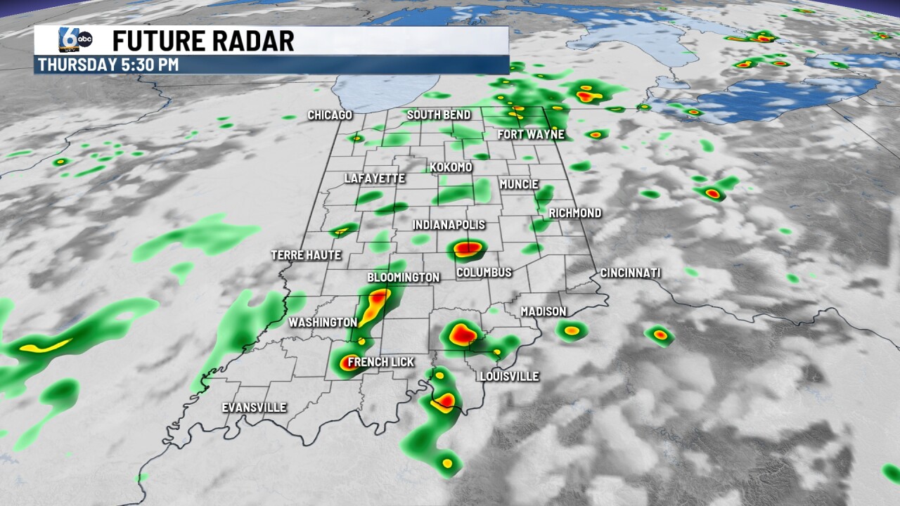 Rain chances with higher humidity through the end of the week
