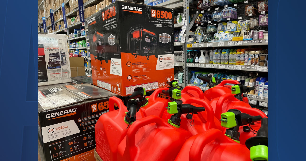 Customers head to home improvement stores to buy storm supplies