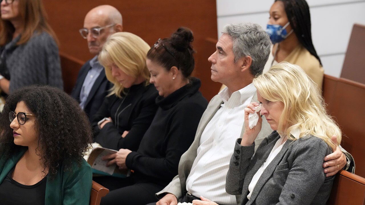 Gena and Tom Hoyer are shown in the courtroom gallery as video is played of Marjory Stoneman Douglas High School shooter Nikolas Cruz discussing how he planned the 2018 attacks. This during the penalty phase of the trial of Marjory Stoneman Douglas High School shooter Nikolas Cruz at the Broward County Courthouse in Fort Lauderdale on Monday, Oct. 3, 2022. The Hoyer's son, Luke, was killed in the shootings. 