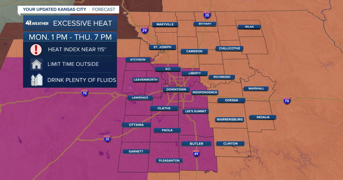 Excessive heat warning in effect through Thursday for Kansas City