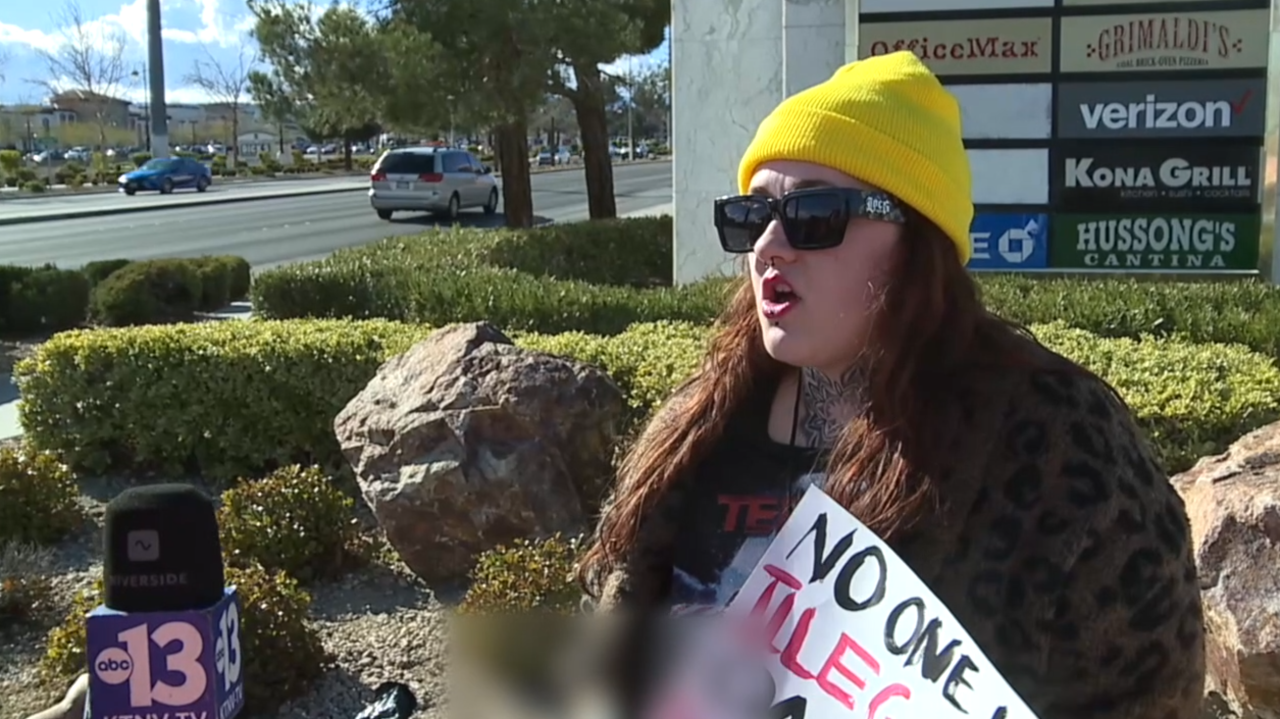 Protesters gather at Boca Park to voice concerns over immigration enforcement
