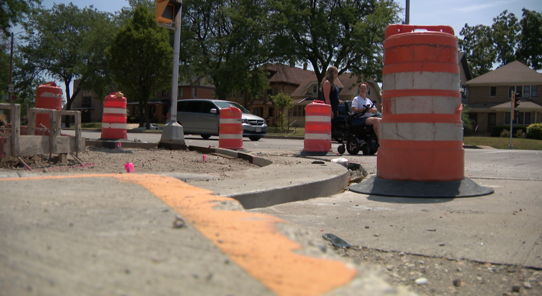 Milwaukee residents with disabilities forced into street as sidewalk construction blocks access