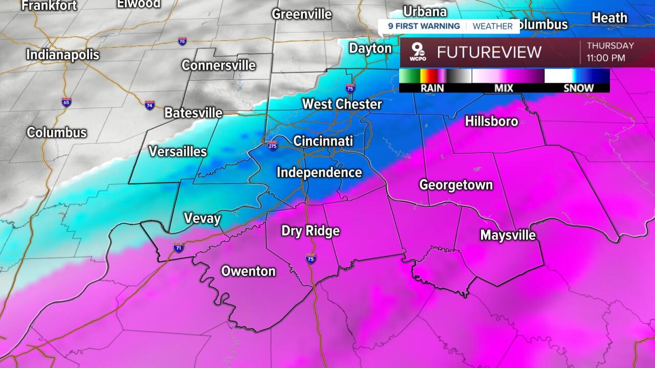 Snow transition Thursday evening