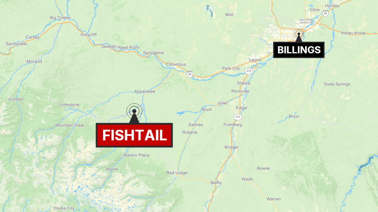 Fishtail, Montana map