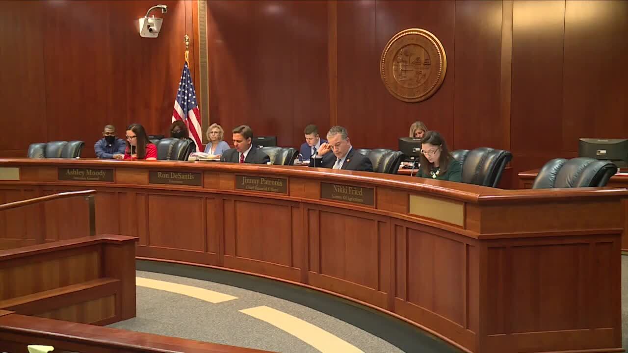 Ashley Moody, Ron DeSantis, Jimmy Patronis and Nikki Fried during Florida Clemency Board meeting, June 16, 2021