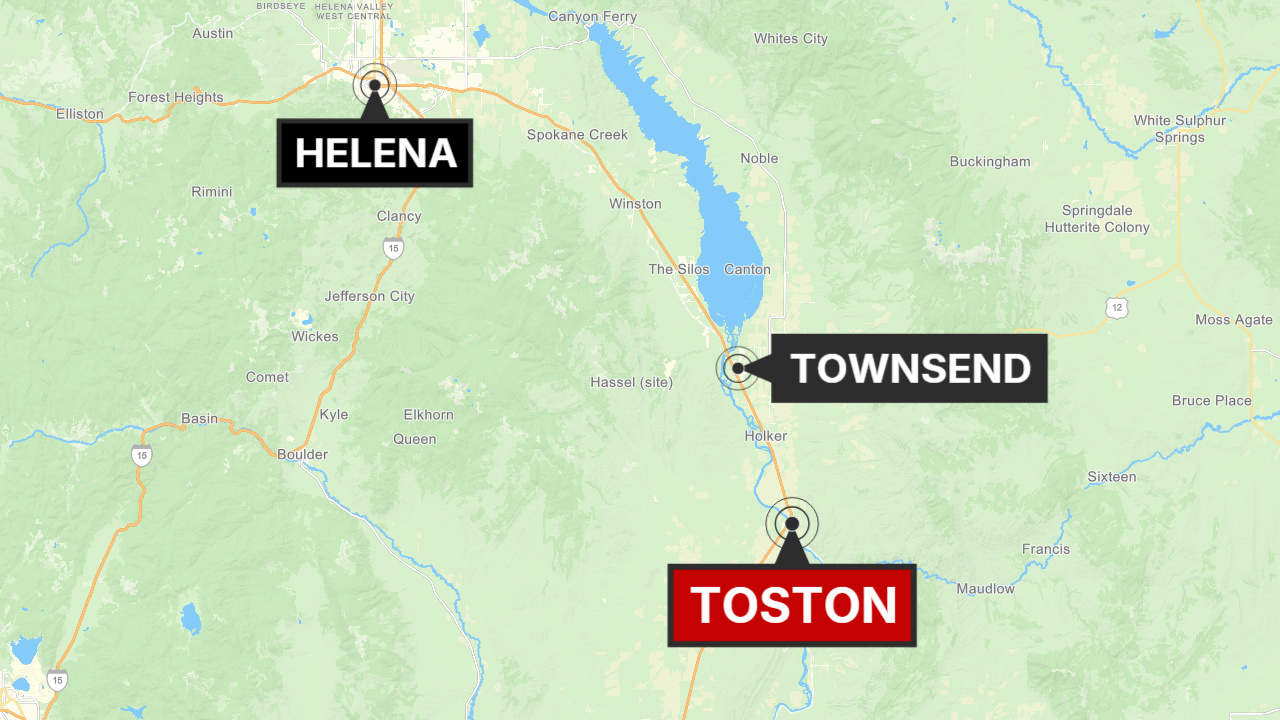 Toston, Montana map