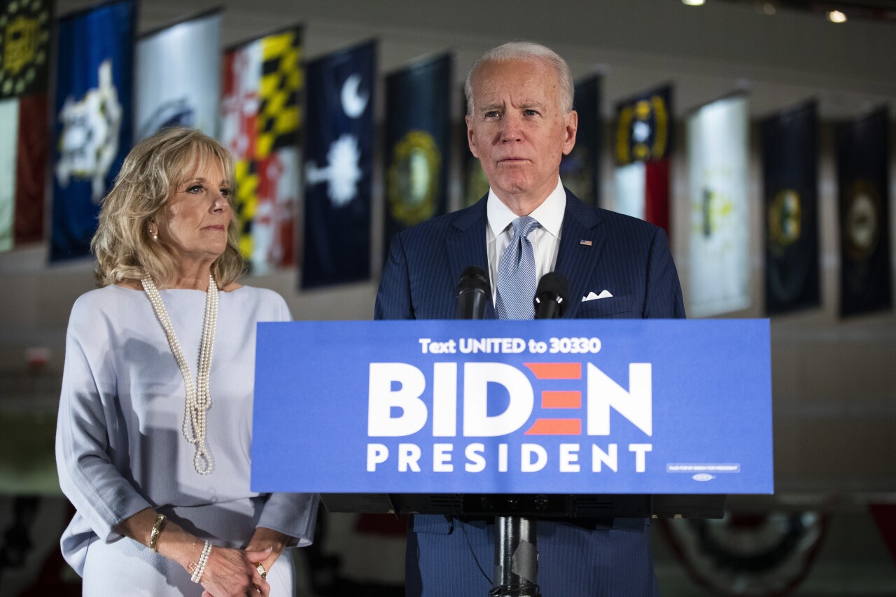 Jill and Joe Biden in March 2020