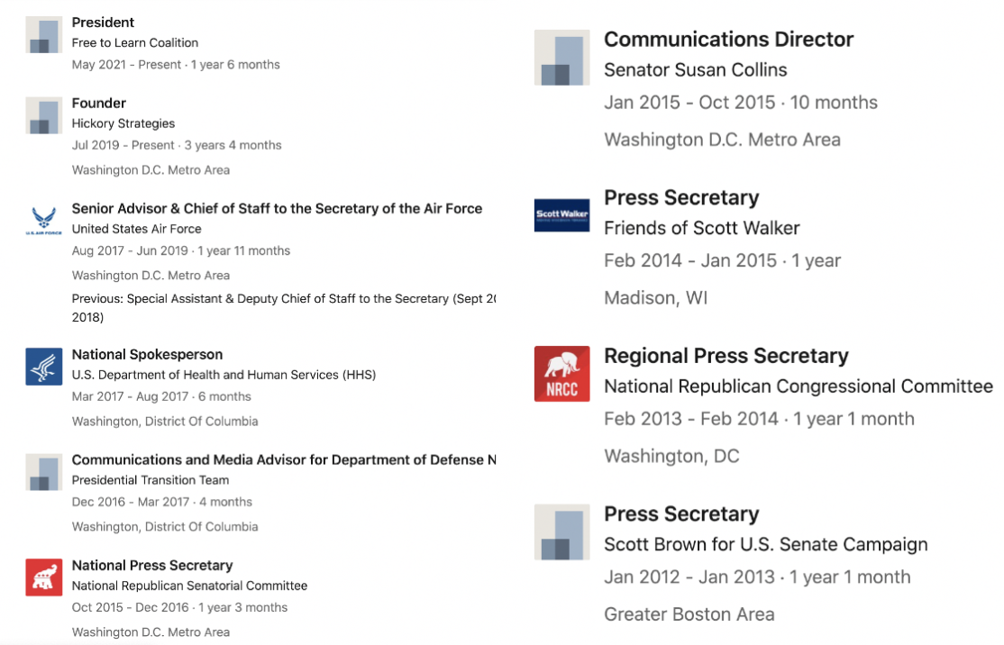 Résumé screenshots of Alleigh Marré
