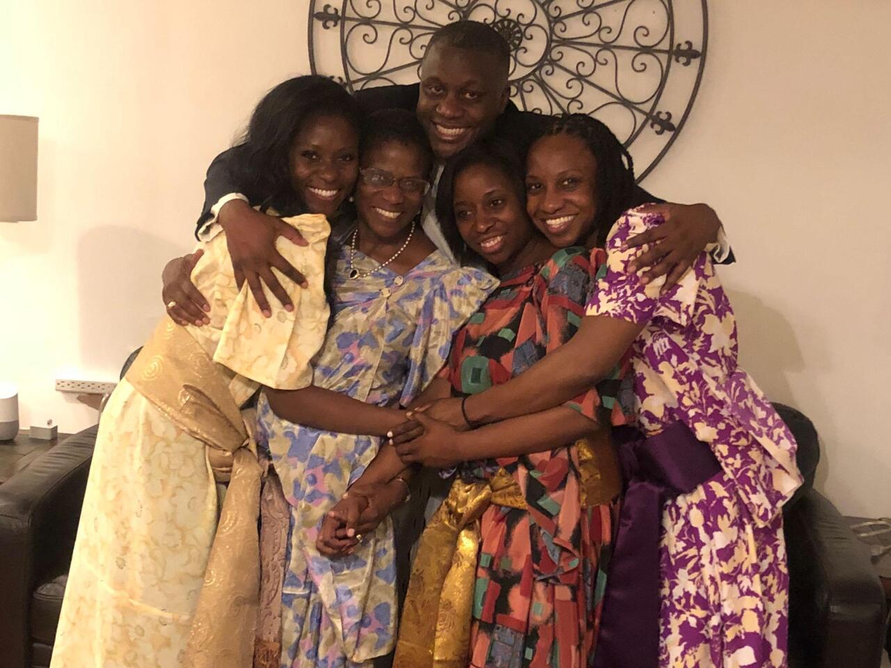 Frances Kaneene with her family 