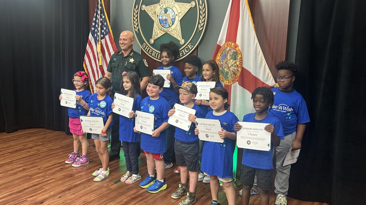 12 kids from the Make A Wish Foundation were sworn as junior deputies by St Lucie County Sheriff Richard Del Toro June 2026.jpeg