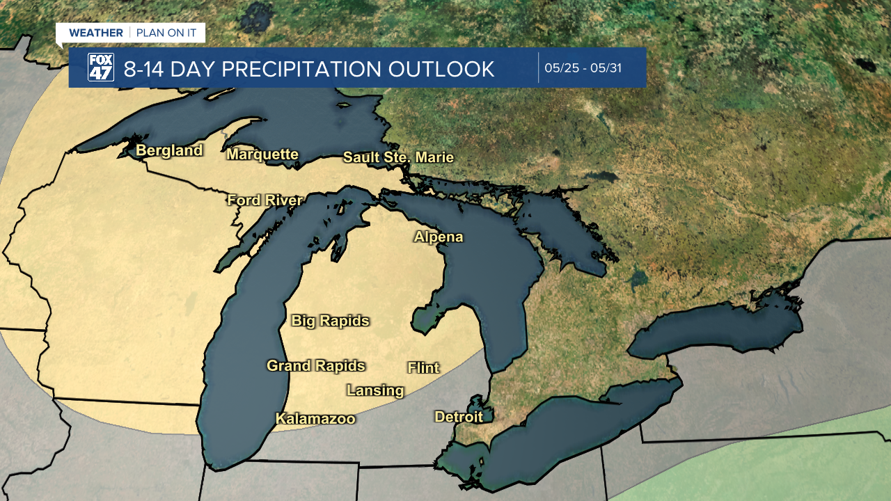 Drier than average conditions favored for the end of May