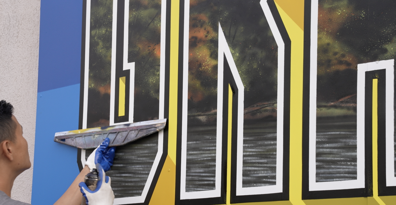 After six days the mural in Grand Ledge is complete