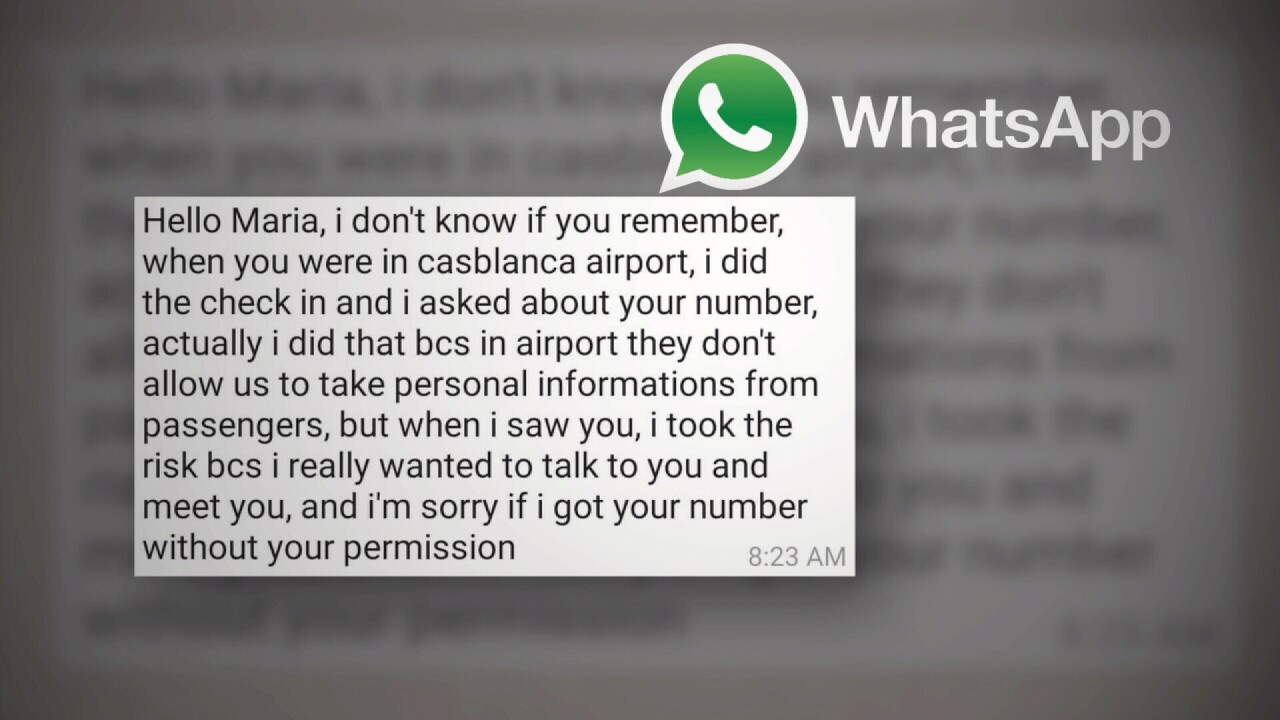 The airline worker's WhatsApp message to Mariah