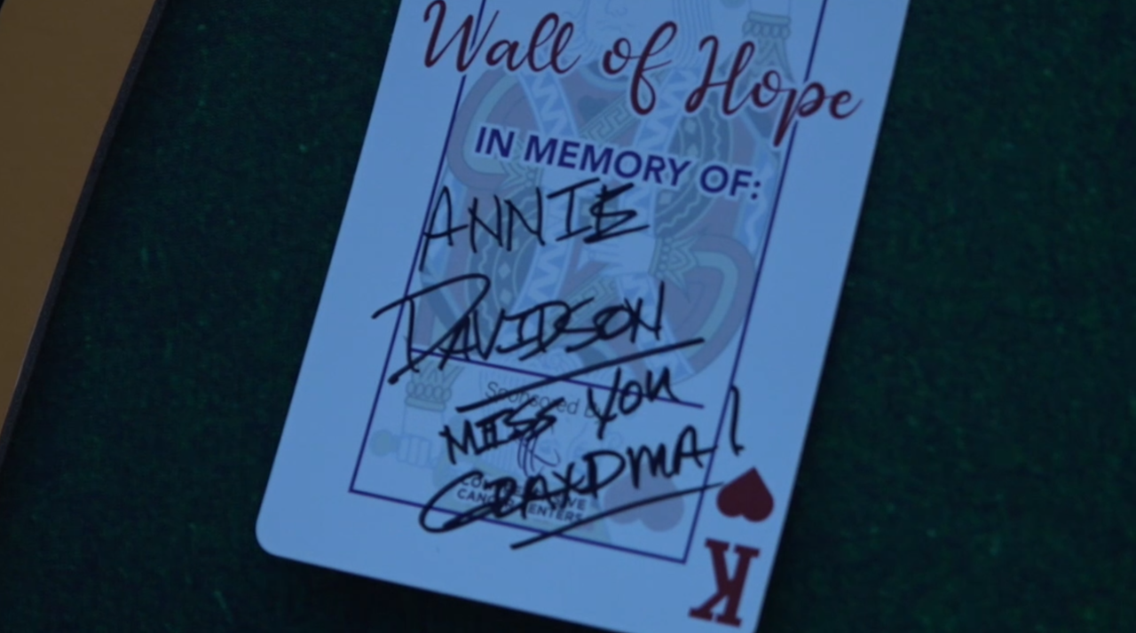 Notes written to loved ones at Coaches versus Cancer