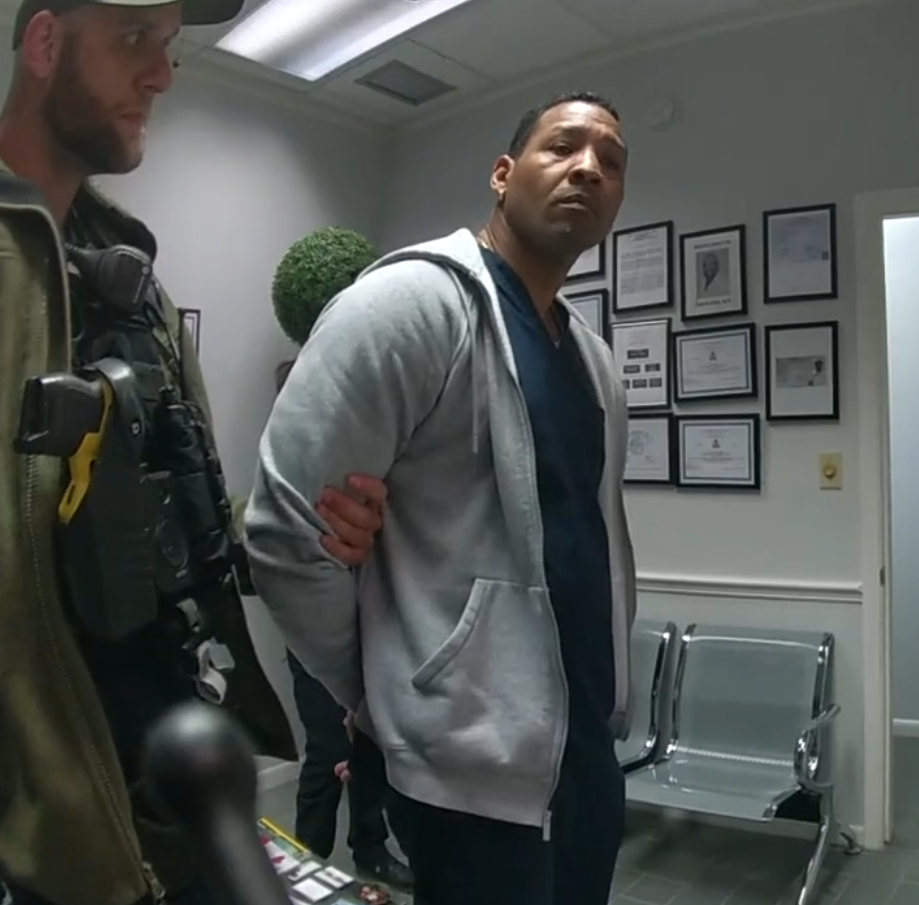 Body camera footage of arrest