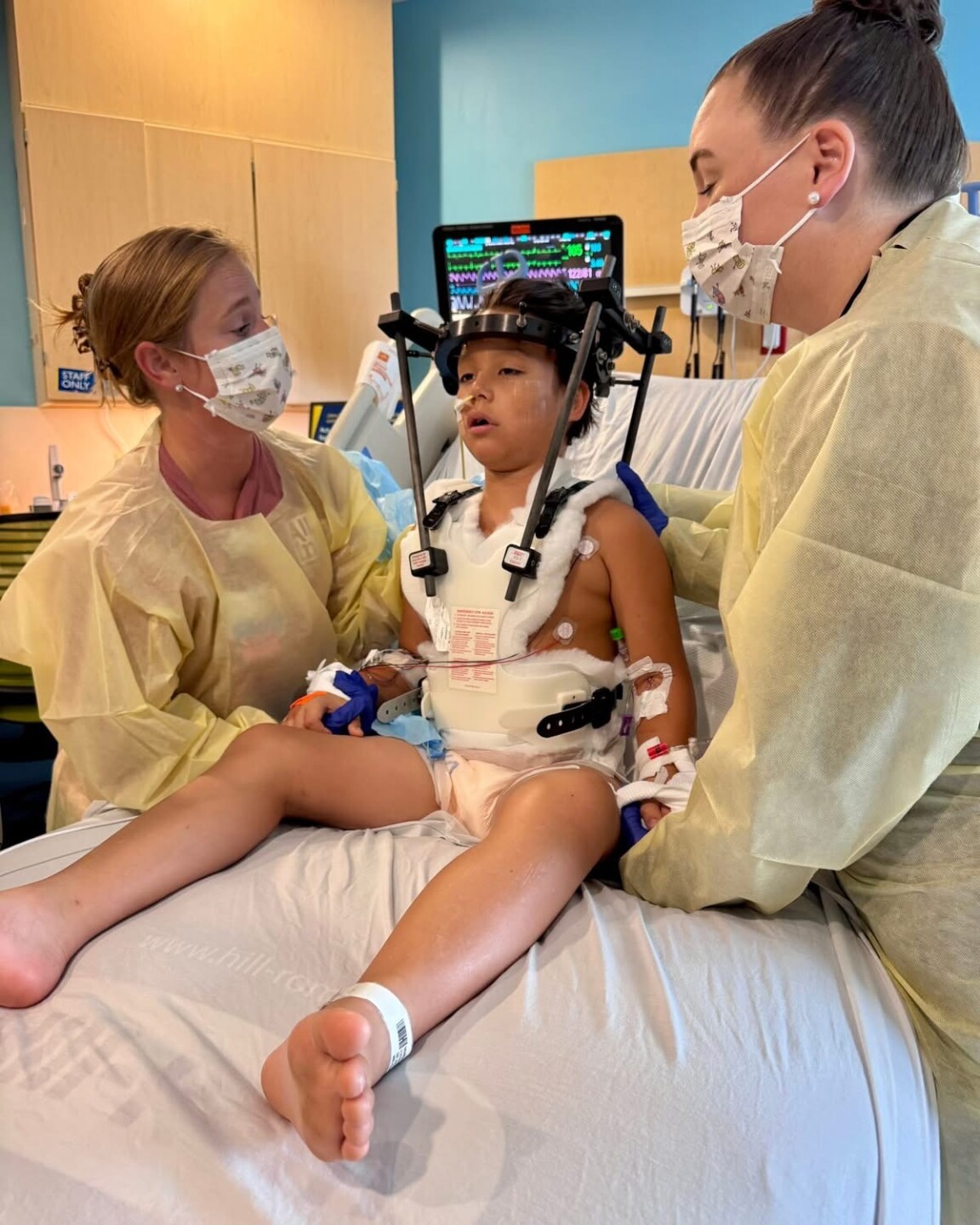 A photo of Marco in the hospital after the crash. 