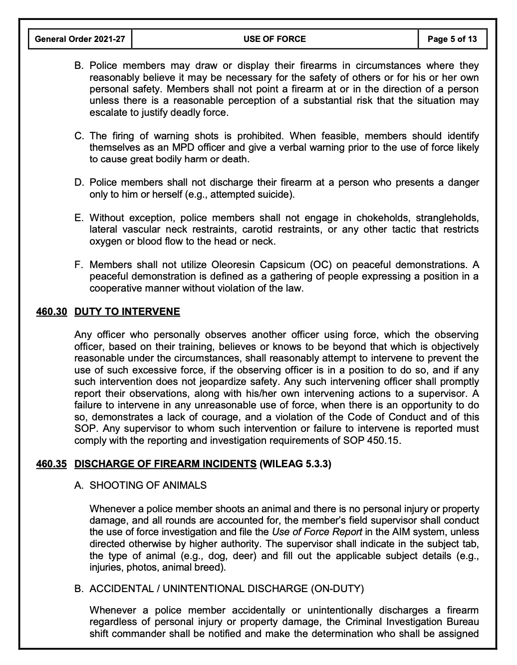 Milwaukee Police Duty to Intervene