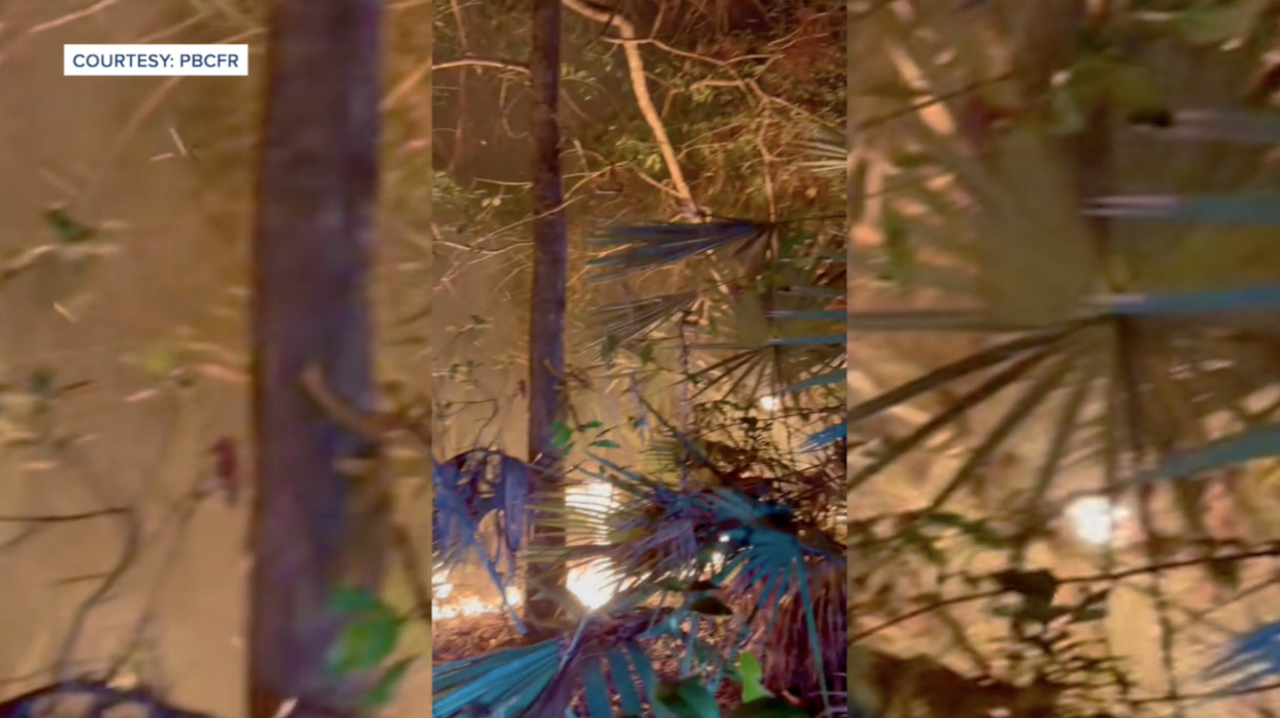 Fire breaks out near Loxahatchee Palm Beach State College campus impacting 30 acres of land caught May 2024 .png