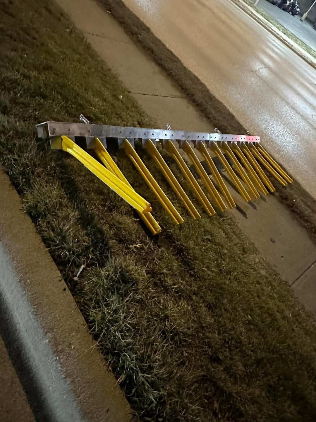 Warning curtain damaged