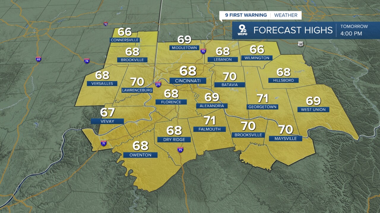 Cooler and dry Wednesday