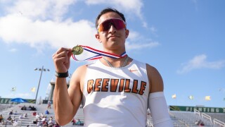 Beeville senior 400 meter UIL 4A Area champion Brian Rivas Jr.