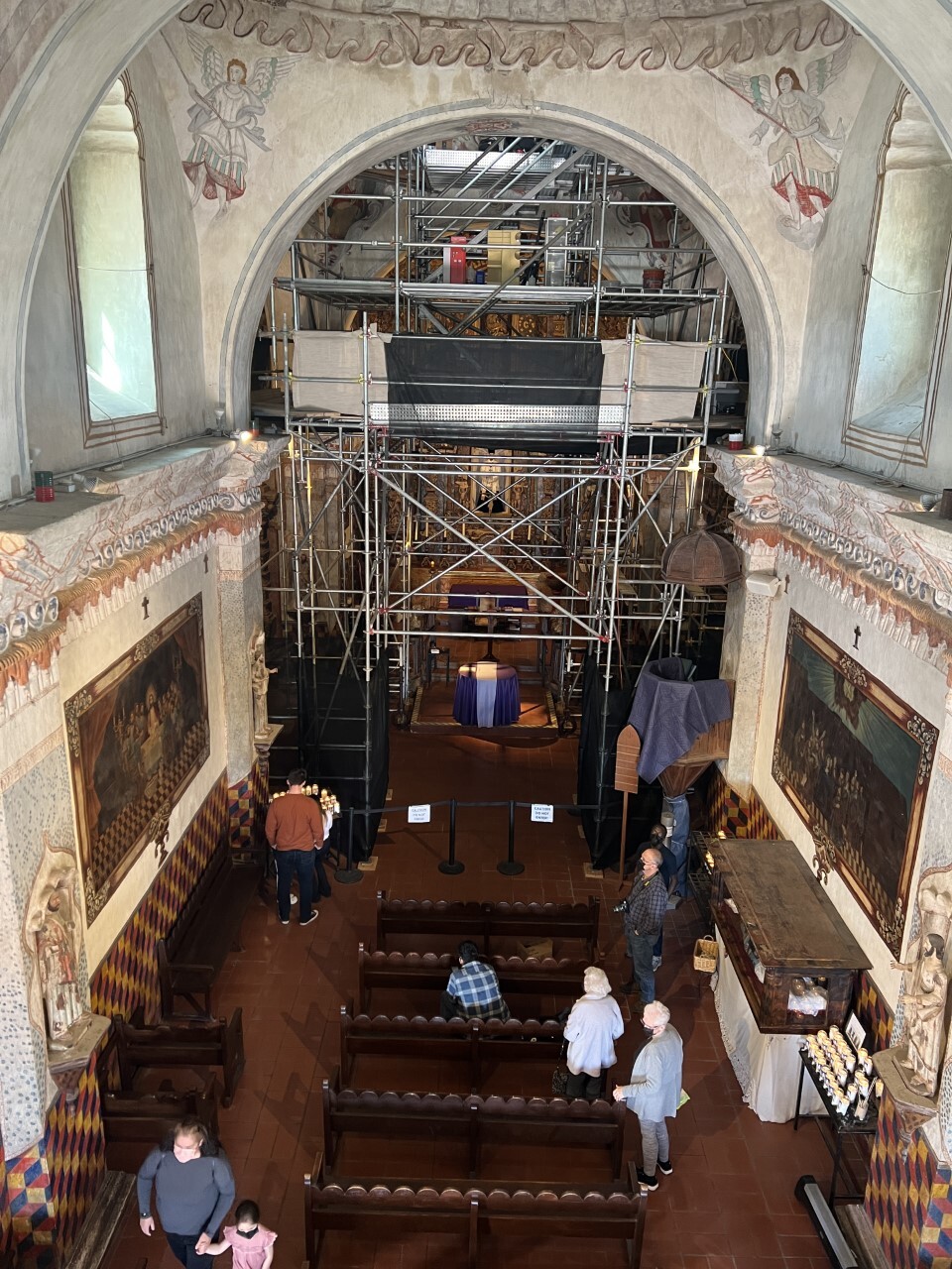 Scaffolding above the San Xavier altar