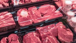 Chilled,Fresh,Fillet,Meat,In,The,Store.,Fresh,Display,Of