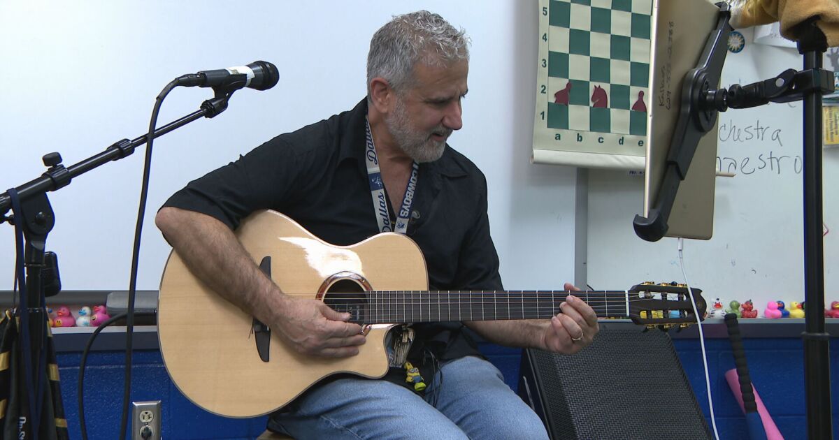 From glued-together to new guitar: Ruby Major's Mr. K, students receive ...