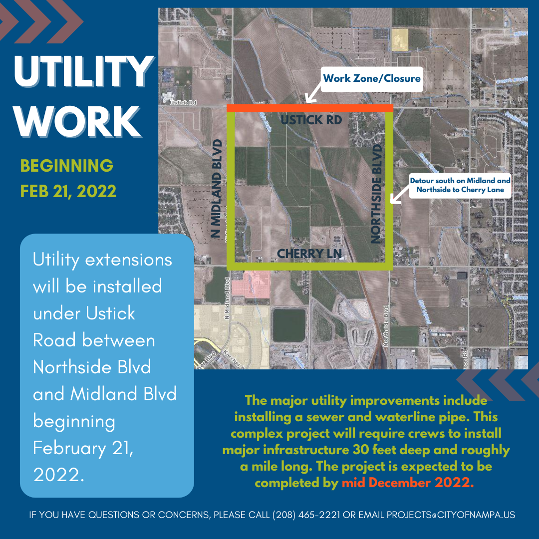 Section of Ustick Road in Nampa to close for construction