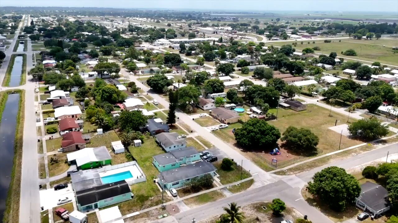 Aerial view of some homes in Clewiston