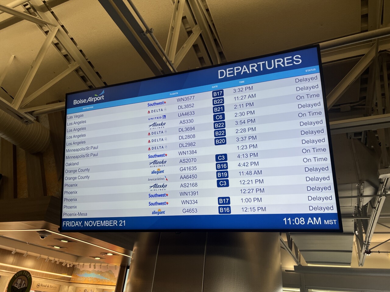 Delayed departures at Boise Airport