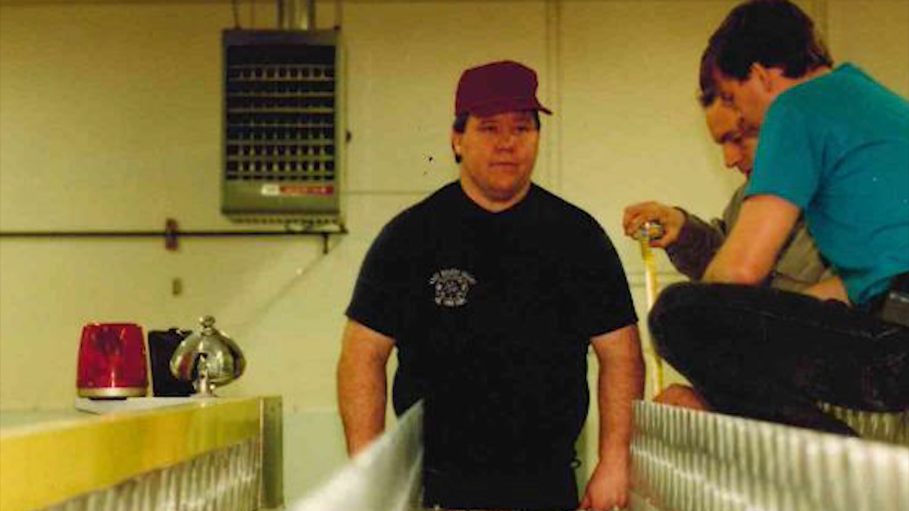 Jerry Shepherd as a young firefighter