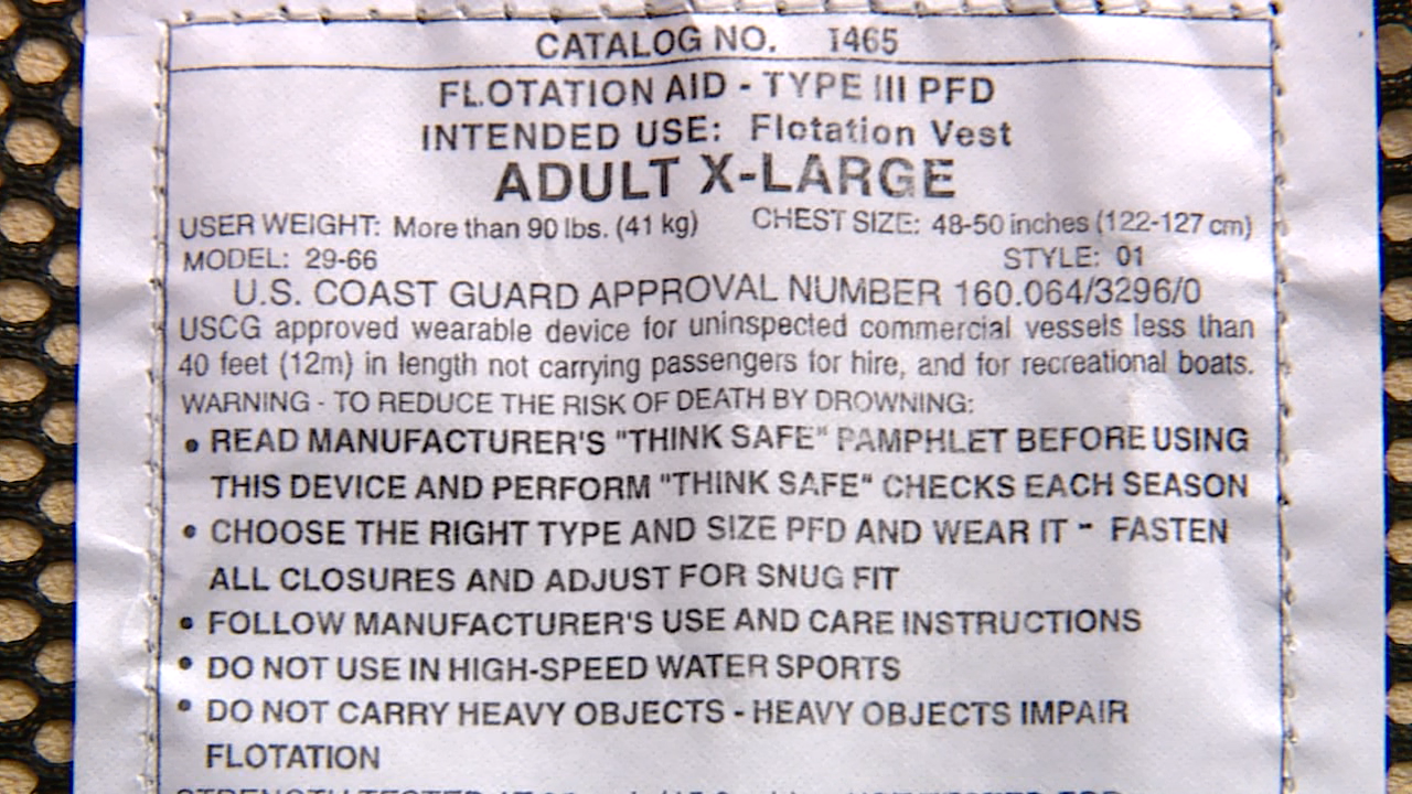 life jacket label