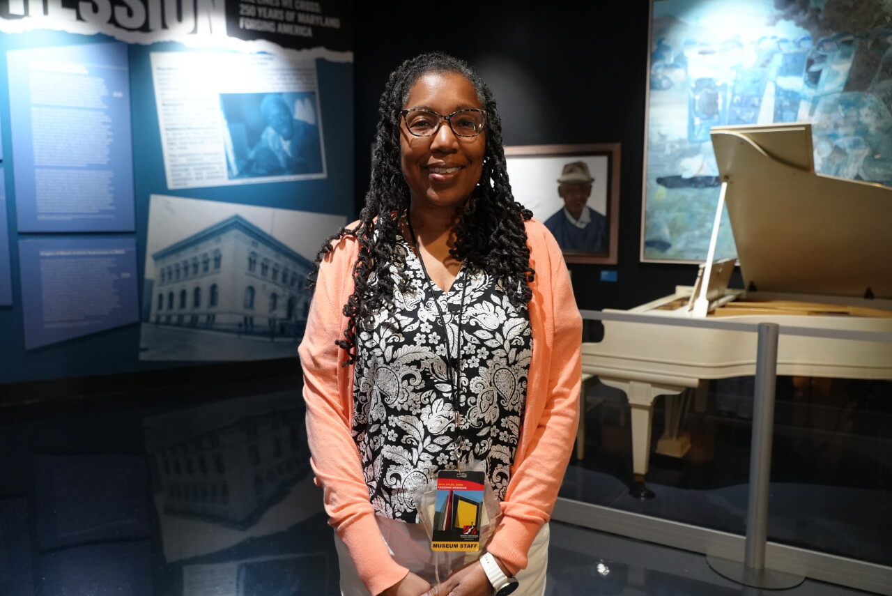 Terry Taylor-Nock with the Reginald F. Lewis Museum