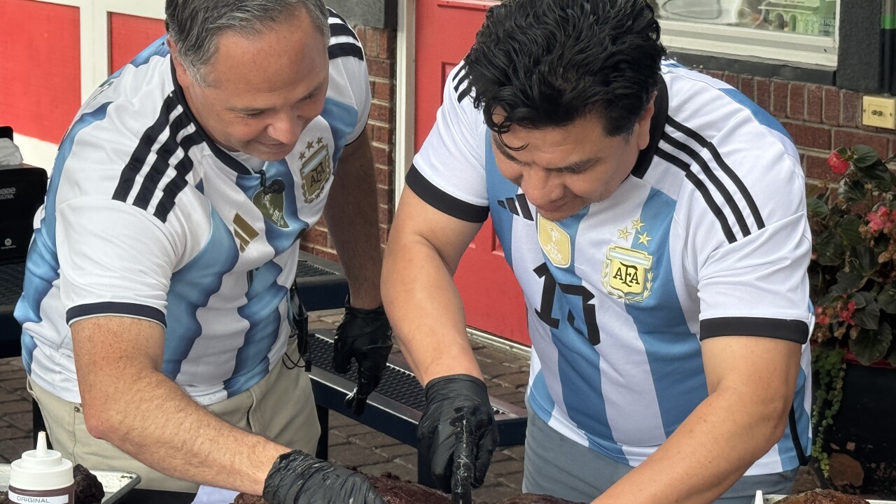 Argentina fans and local rancher have Asado