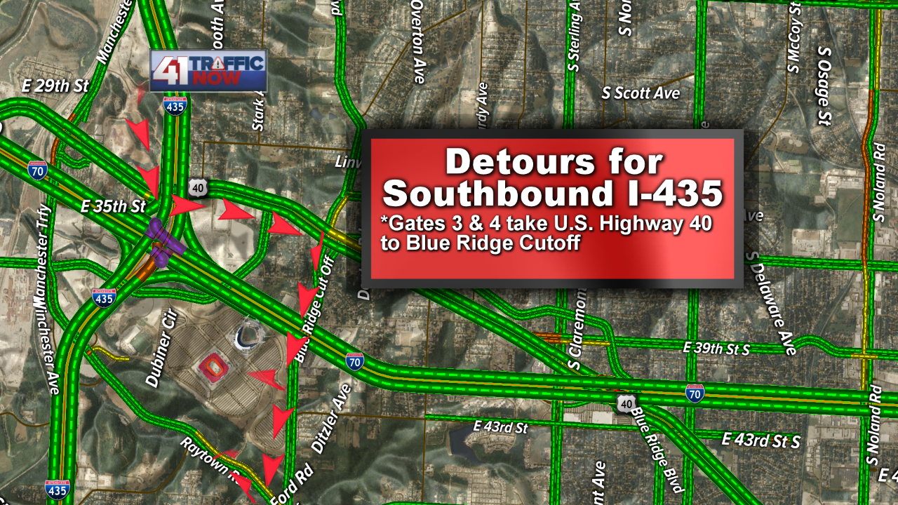 Detour for Southbound I-435