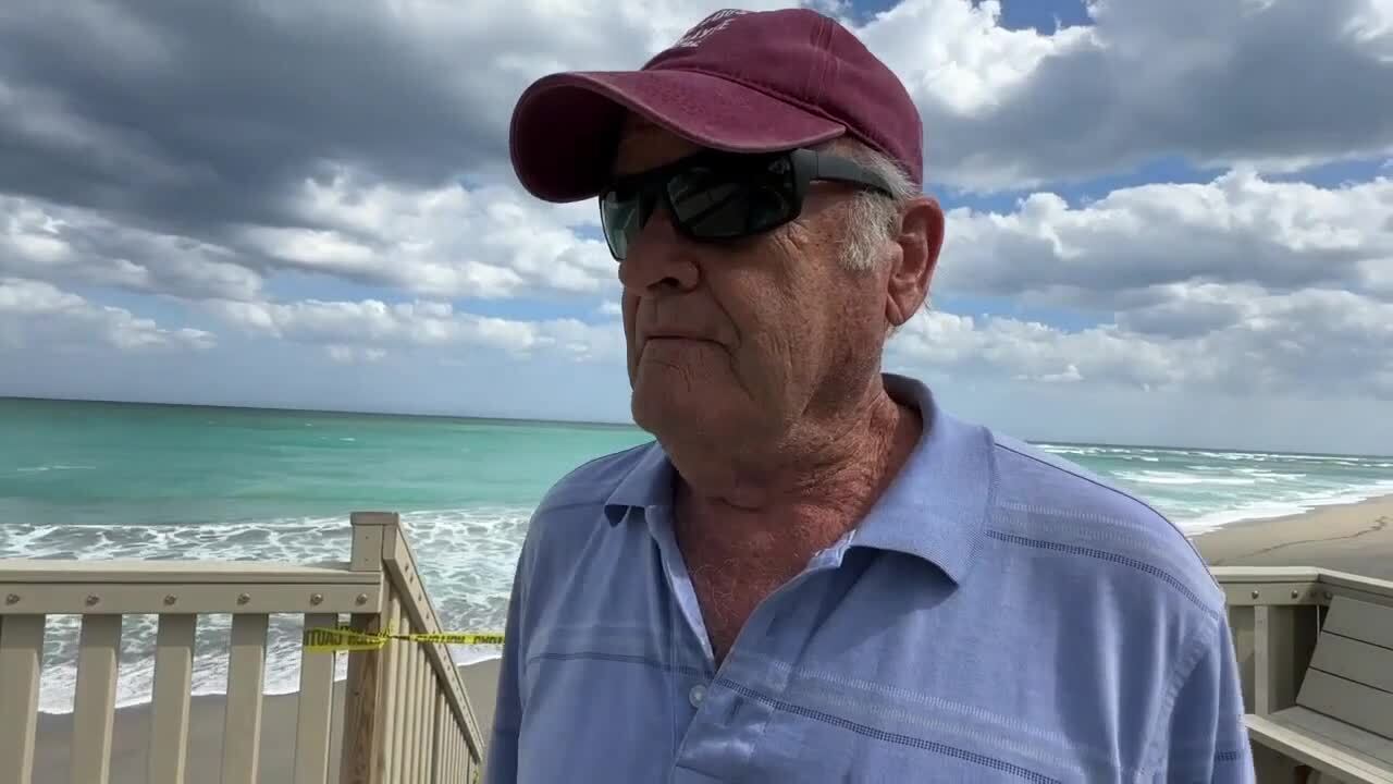 Dick Taber has lived at Jupiter Inlet and has rarely seen beach erosion this bad. Feb. 12, 2024