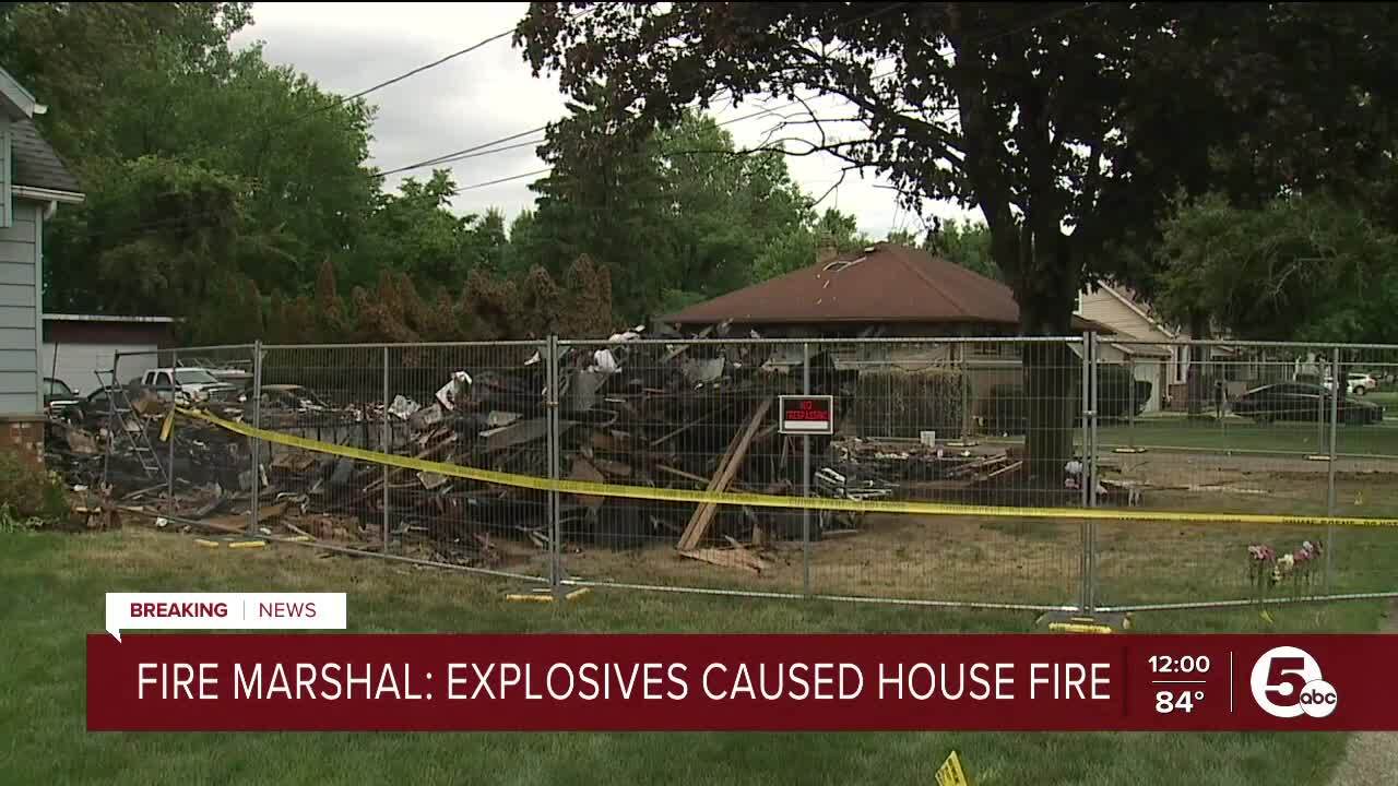 Probable cause of Garfield Heights house explosion was homemade fireworks