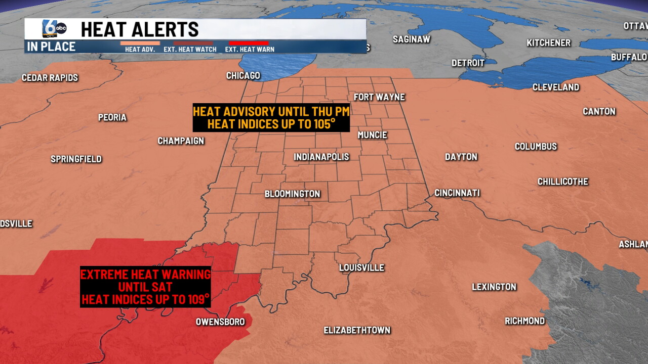 Indianapolis braces for record heat; heat advisory through Thursday