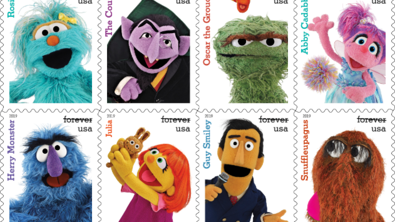 USPS unveils 'Sesame Street' stamps for show's 50th anniversary