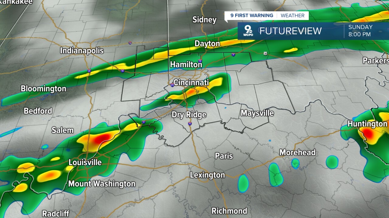 Sunday evening storms