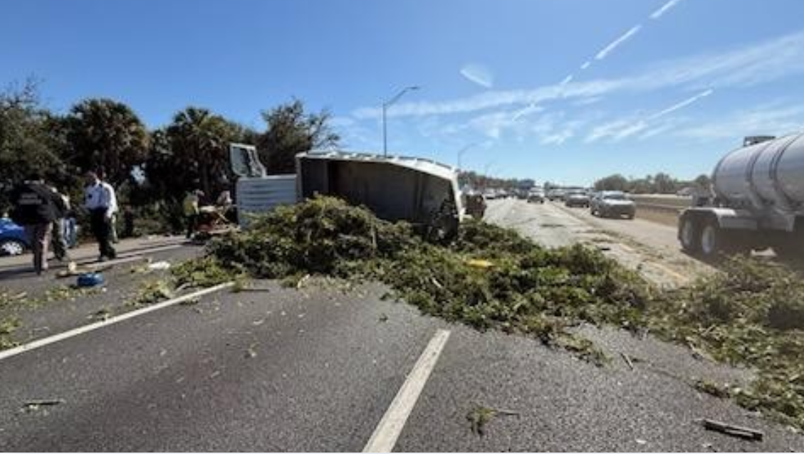 Overturned truck I-75