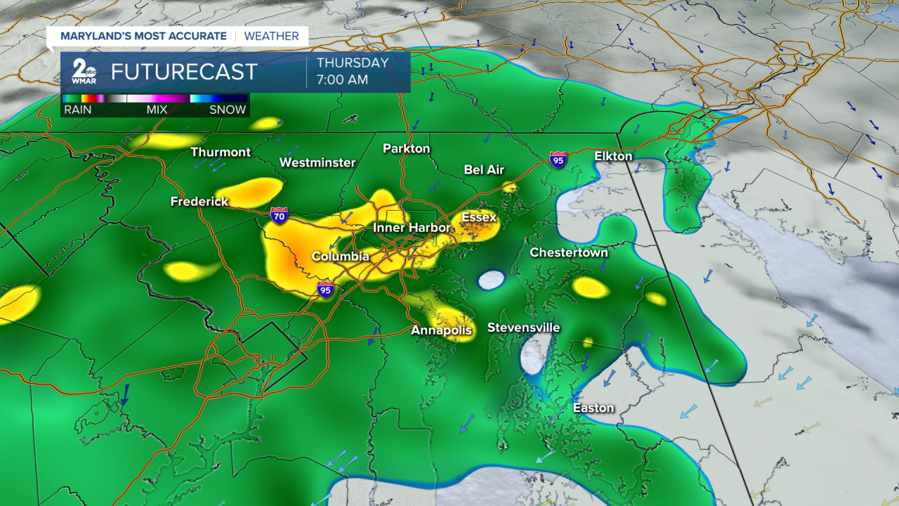 Thursday morning showers