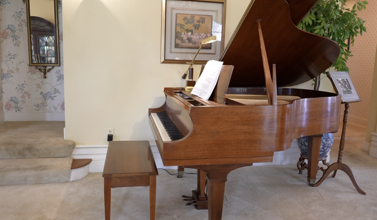 Grand Piano inside of the home